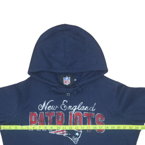 NFL Womens Navy Blue Full Zip Hoodie XL New England Patriots