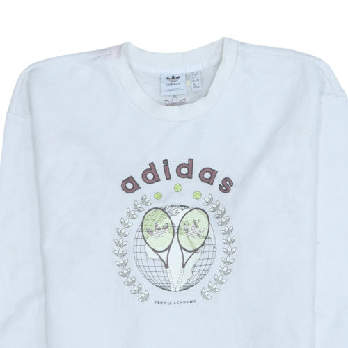 Additional view of Adidas women’s white crew neck tennis academy sweatshirt, size S