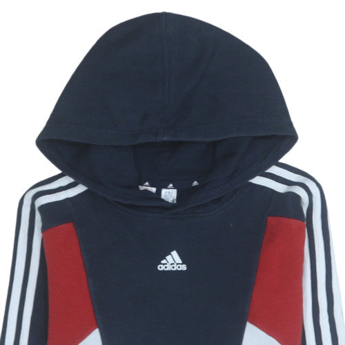 Additional view of adidas boys’ blue colourblock pullover hoodie 11-12 years fleece sportswear