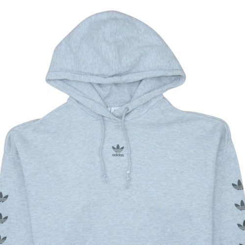 Additional view of Adidas women’s grey, size UK 12, pullover hoodie with logo accents