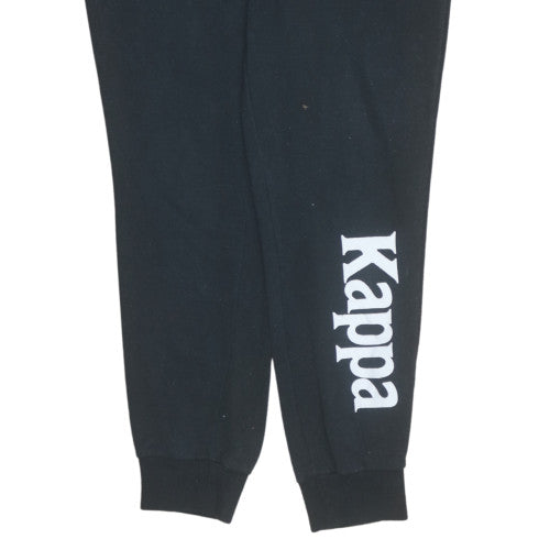 Kappa Women’s Black Jogger Sweatpants L Logo Fleece Activewear