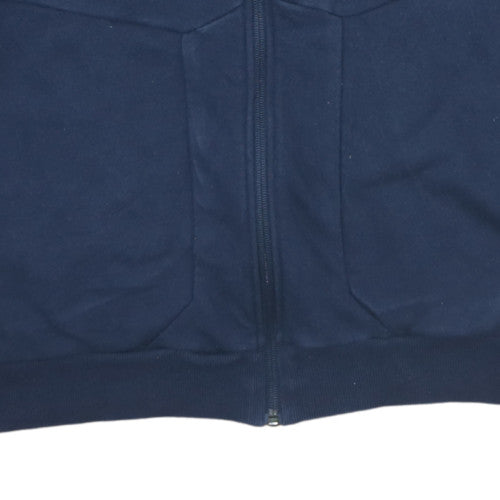 Adidas Mens Blue Full Zip Hoodie Size L Regular Fit Fleece