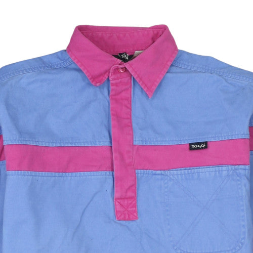 Toggi Mens Blue Pink Collared Pullover Sweatshirt XS Cotton Casual