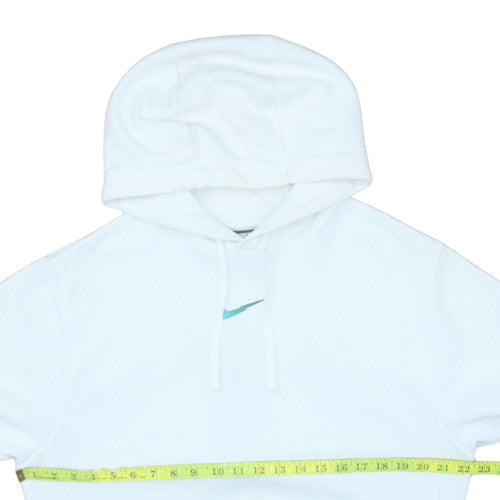 Nike Men’s White Pullover Hoodie S Regular Fit Fleece Sportswear