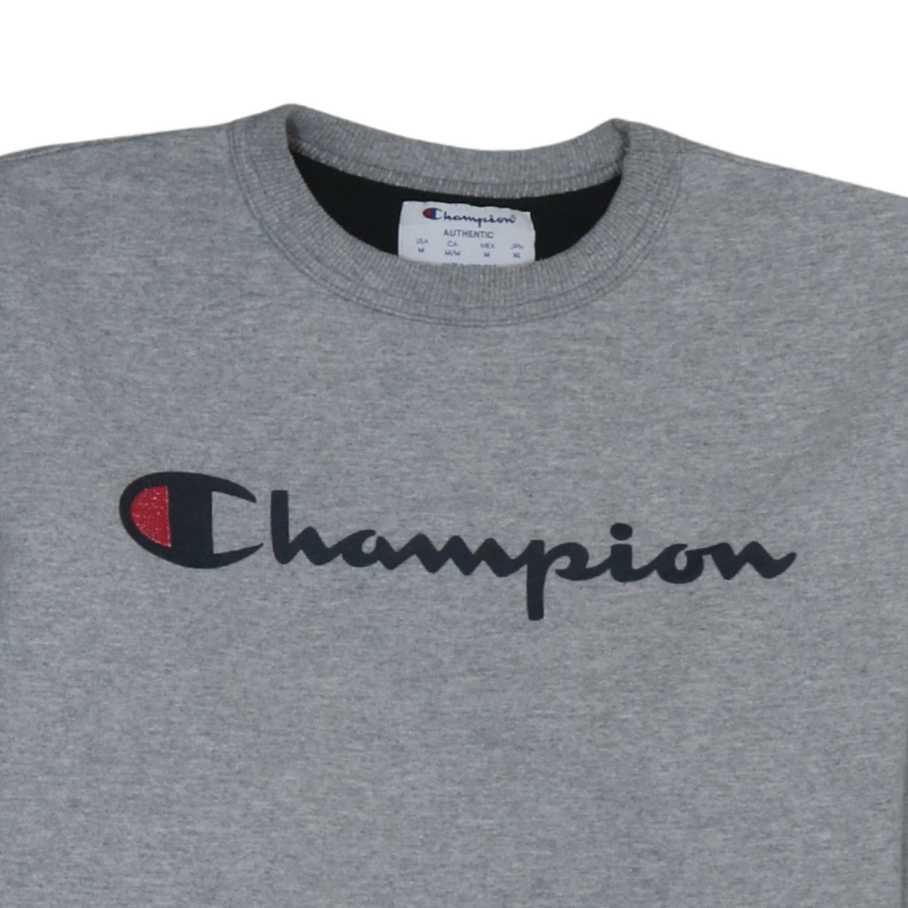 Champion Men's Grey Pullover Sweatshirt M Regular Fit Crew Neck