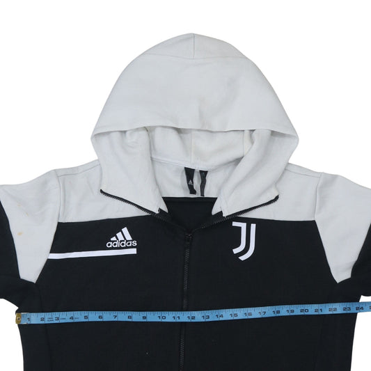 Adidas Men's Black Full Zip Hoodie L Juventus Logo Fleece Sportswear