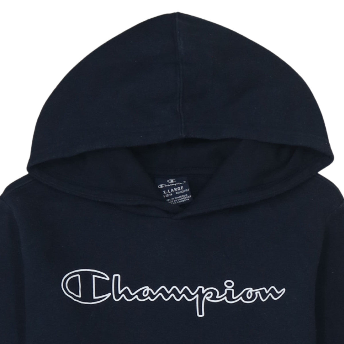 Additional view of Champion boys’ black pullover hoodie xl 13-14 years fleece logo sweatshirt