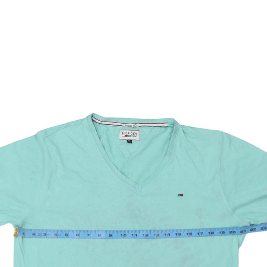 Tommy Hilfiger Men's Green V-Neck Cotton T-Shirt XL