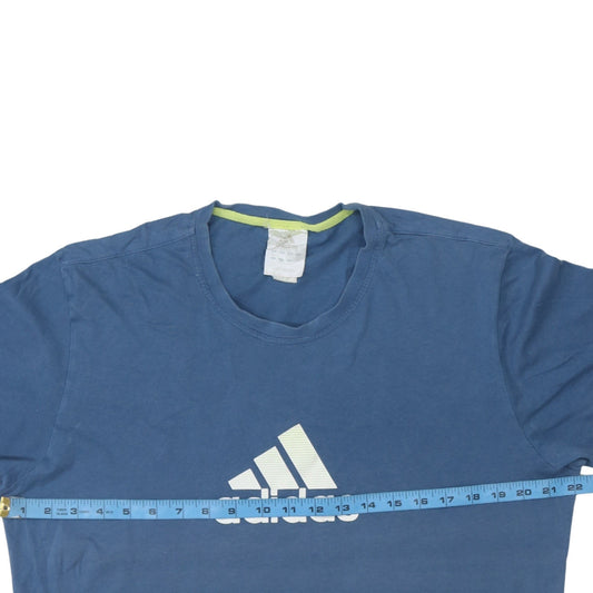 Adidas Men's Blue Crew Neck Short Sleeve Cotton Sports T-Shirt M
