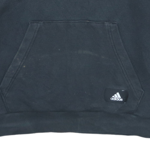 Adidas Men's Black Pullover Hoodie Medium Logo Fleece Sweatshirt