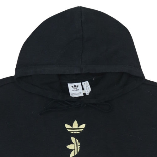 Additional view of Adidas women’s black, size UK 6, pullover hoodie with gold logo