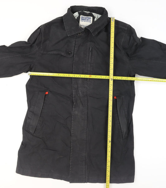 Timberland Men's Black Waterproof Cotton Nylon Overcoat Size L