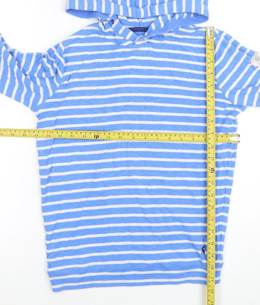 Joules Women’s Blue Striped Hooded Pullover Sweatshirt Size 12