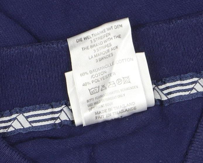 Adidas Men's Blue Short Sleeve Polo Shirt L Vintage Sports Style