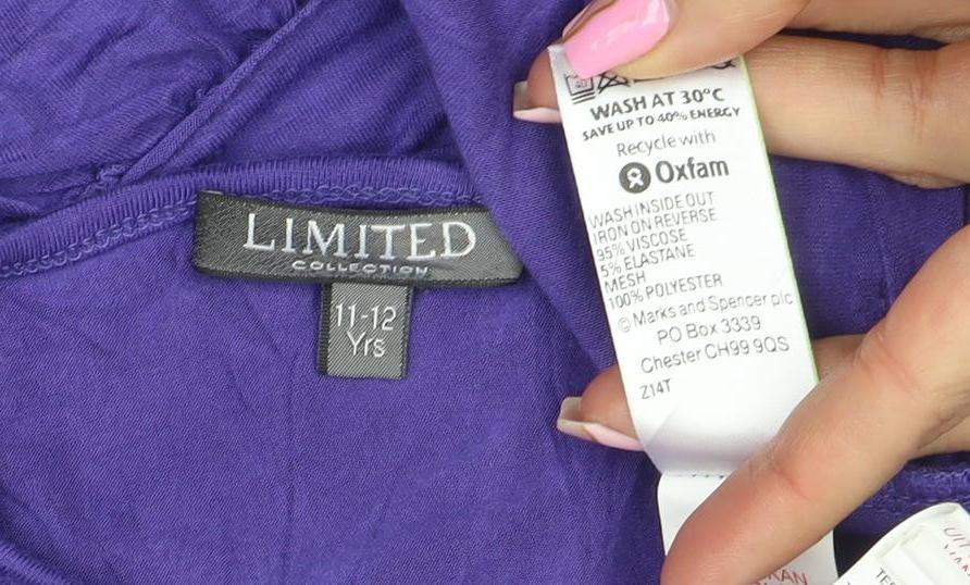 LIMITED COLLECTION Girls Purple Sequin Ruffle Tank Dress 11-12 Years