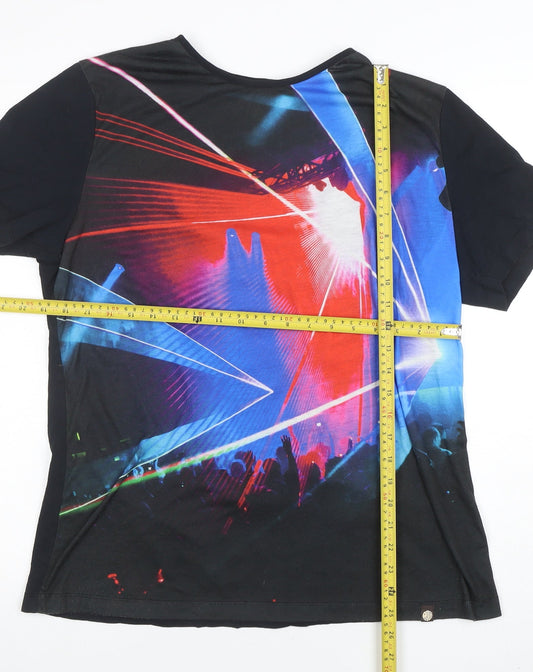 Pretty Green Men's Black Large Graphic Print T-Shirt