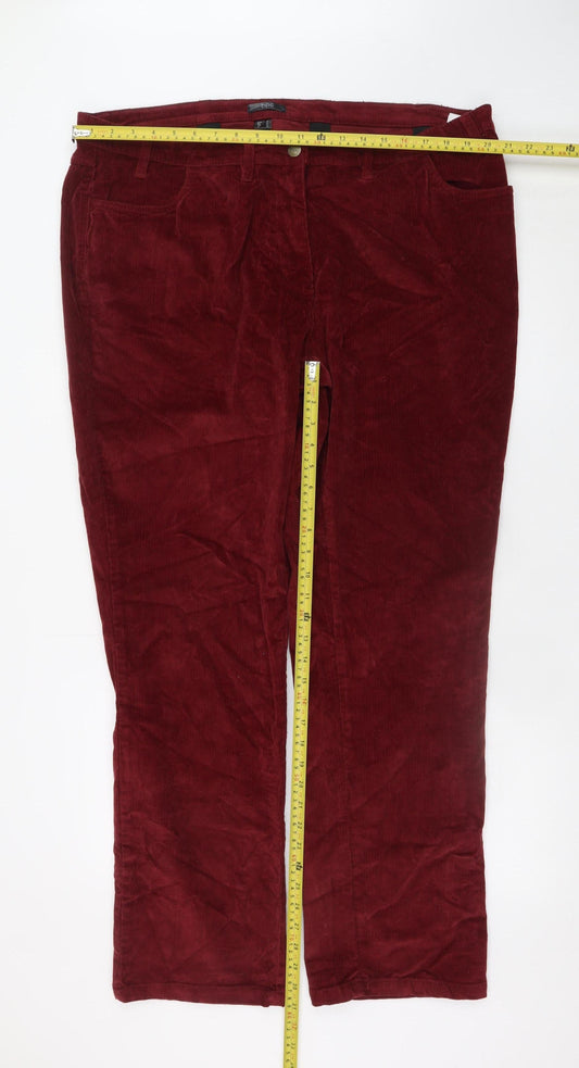Bonprix Collection Women’s Red Corduroy Straight Trousers Size 24