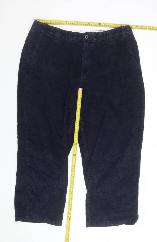 L.L. Bean Men's Blue Corduroy Chino Trousers 36W 29L Regular Fit