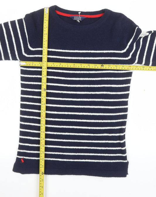 Joules Women’s Blue Striped Crew Neck Knit Long Sleeve Jumper UK 6