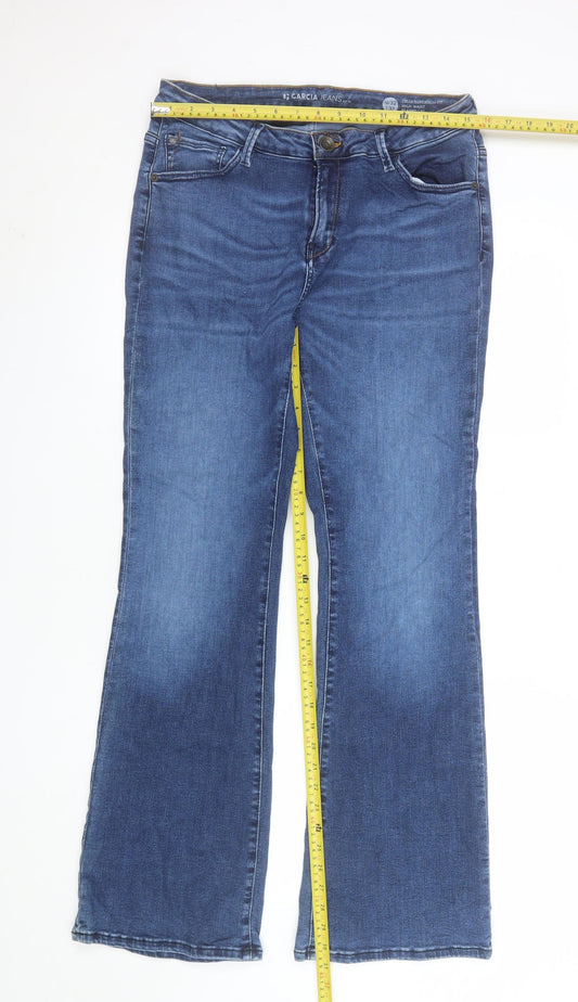Garcia Jeans Womens Blue High Waist Flared Jeans W32 L32