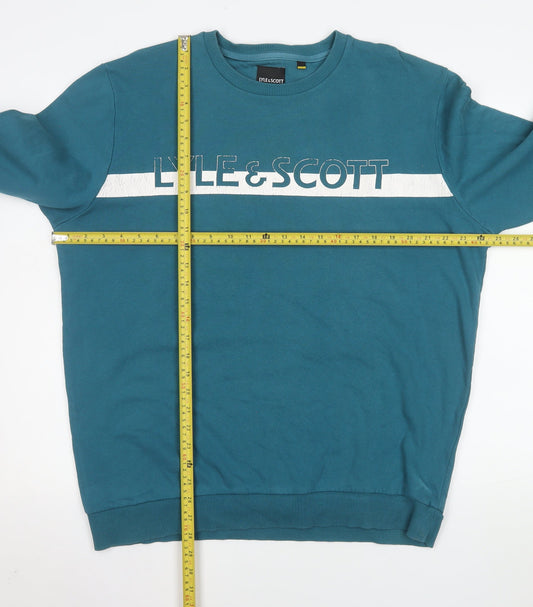 Lyle & Scott Men's Blue XL Pullover Sweatshirt Crew Neck Cotton