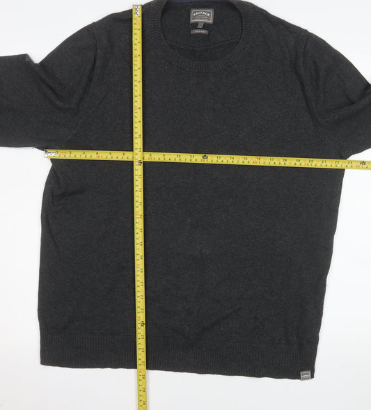 FatFace Men's Grey Cotton Cashmere Crew Neck Jumper L