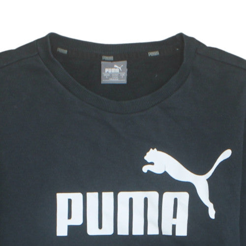 Additional view of Puma Men's Black S Pullover Logo Sweatshirt Classic Sportswear