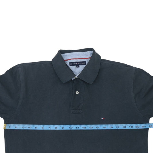 Tommy Hilfiger Men's Black Cotton Short Sleeve Polo Shirt M
