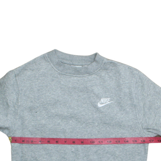 Nike Girls Grey Pullover Crew Neck Fleece Sweatshirt Size M