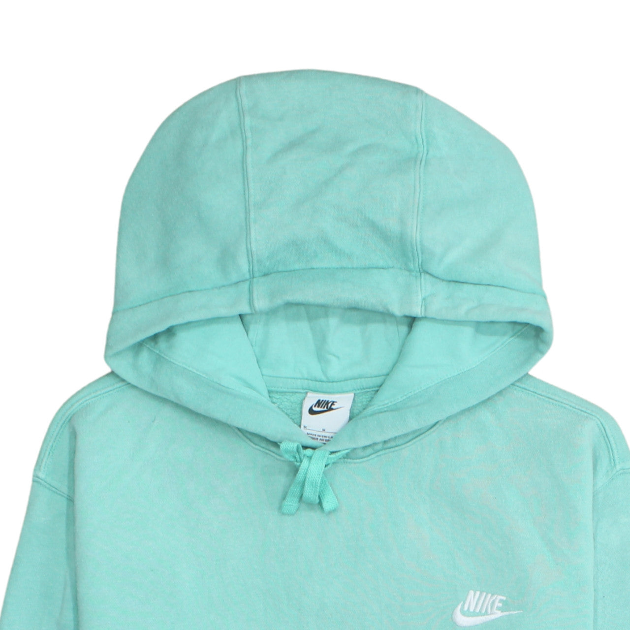 Nike Womens Mint Green Pullover Hoodie Size M Cotton Blend