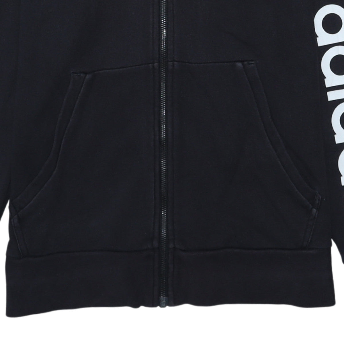 Additional view of Adidas men’s black full zip hoodie, size M, sports fleece