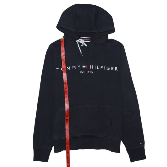 Tommy Hilfiger Womens Navy Hoodie Small Drawstring Organic Cotton