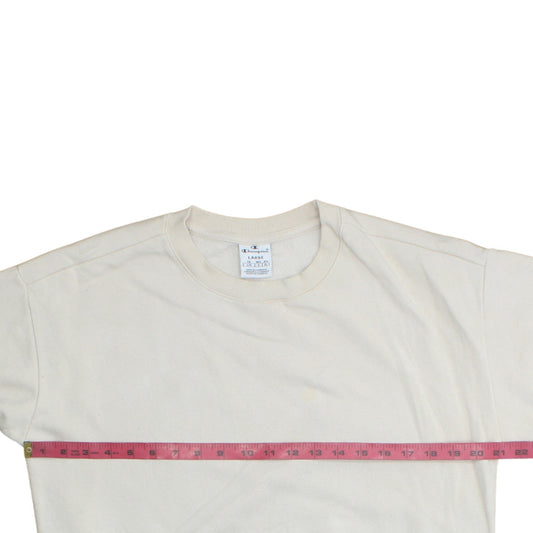 Champion Women Beige Large Pullover Sweatshirt with Logo Print
