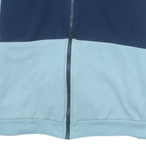 Additional view of Adidas women’s blue colourblock full zip hoodie, size M