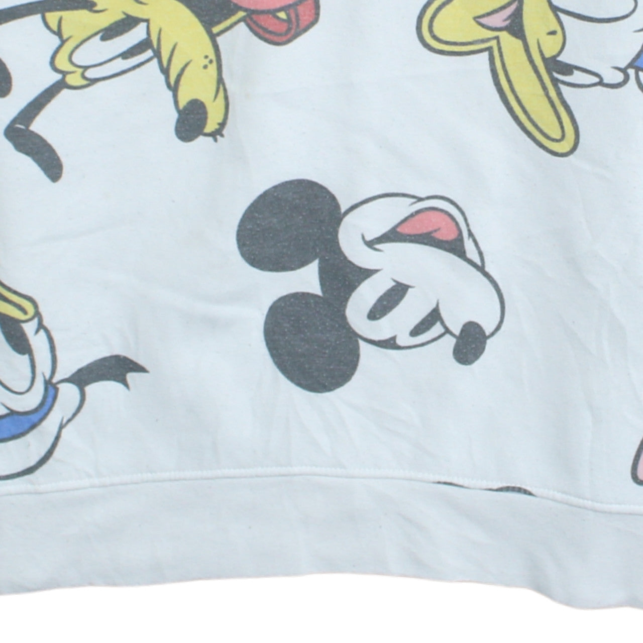 Disney Women White Mickey & Friends Crew Neck Pullover Sweatshirt Size S