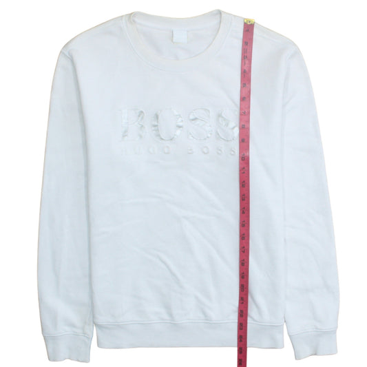 Hugo Boss Womens White Crew Neck Pullover Sweatshirt Size XL