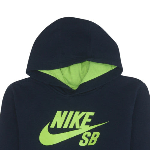 Nike Boys Blue XL Pullover Fleece Hoodie Skateboarding Logo Hooded Sweatshirt