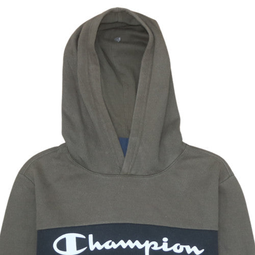 Additional view of Champion boys’ brown & black pullover hoodie 13-14 years graphic logo
