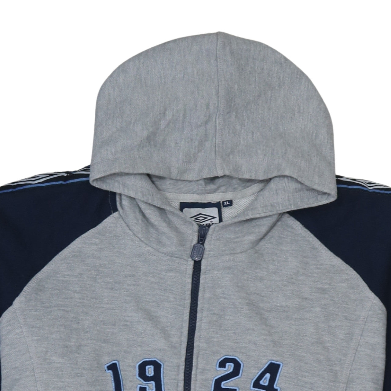 Umbro Mens Grey Full Zip Hoodie XL Sports Logo 1924 Jacket