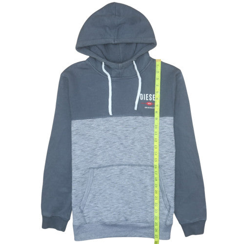 Diesel Men's Grey Pullover Hoodie L Logo Fleece Sweatshirt