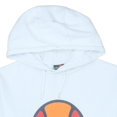 Additional view of Ellesse men’s white pullover hoodie m logo fleece sweatshirt