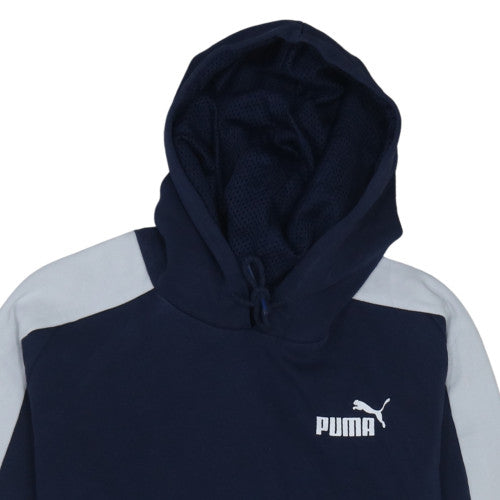 Puma Men's Blue Pullover Hoodie Medium Fleece Sportswear