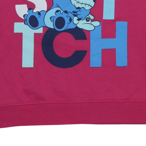 Disney Primark Women’s Pink Stitch Sweatshirt XL Relaxed Fit