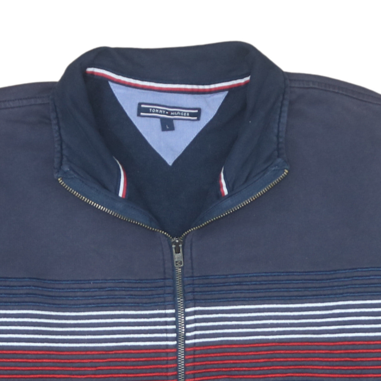 Tommy Hilfiger Men's Navy Blue L Track Jacket Cotton Zip Up