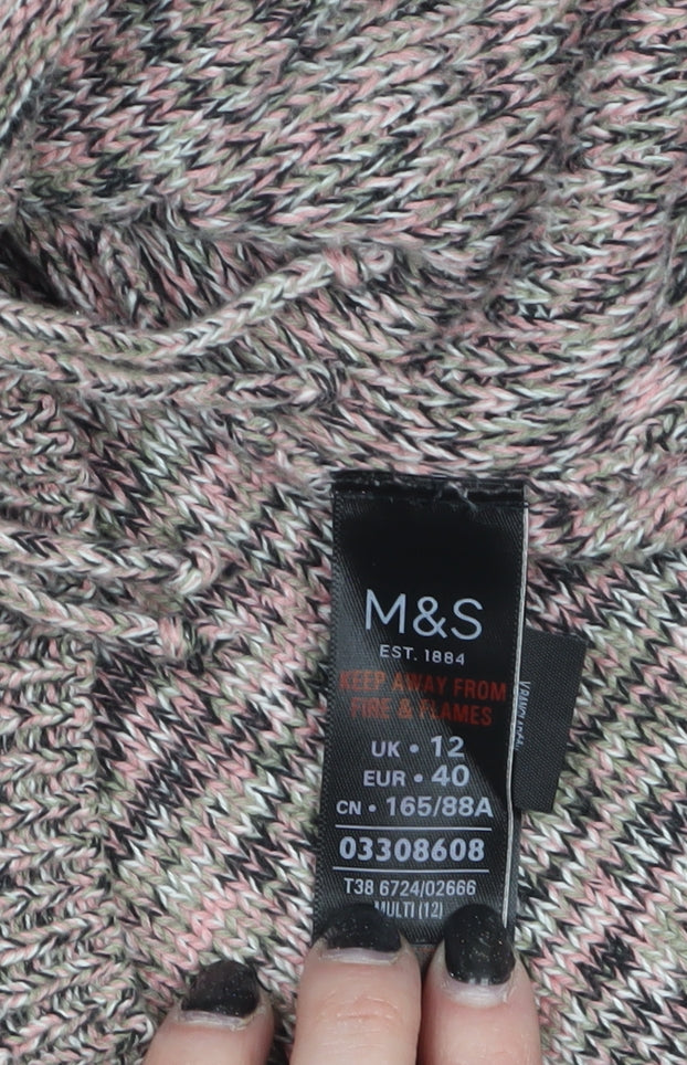 Marks and Spencer Women's Multicoloured Knit Cotton Pullover Jumper Size 12