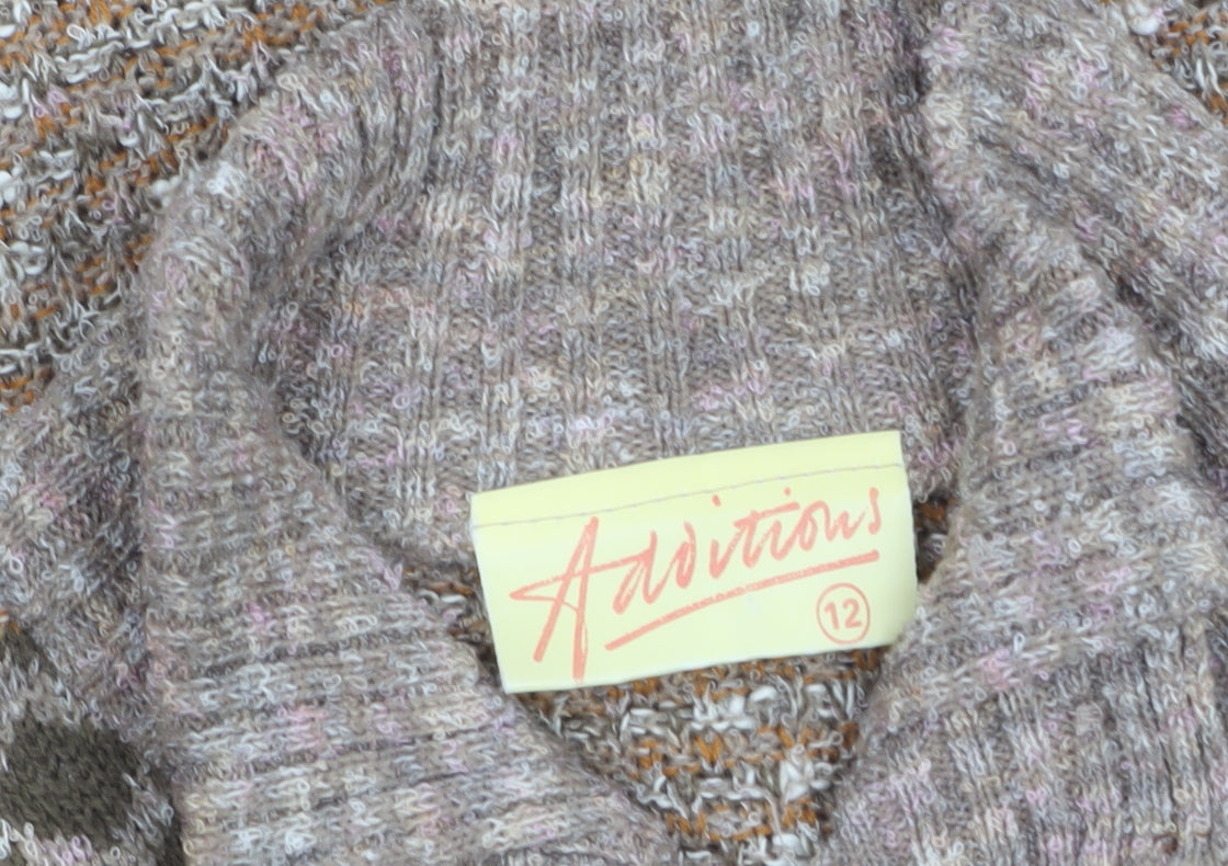 Additions Womens Beige Wool Blend Sleeveless Knit Vest Size 12