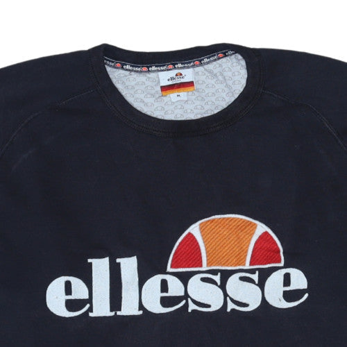 Additional view of Ellesse Men's Black Medium Pullover Sweatshirt Crew Neck Logo
