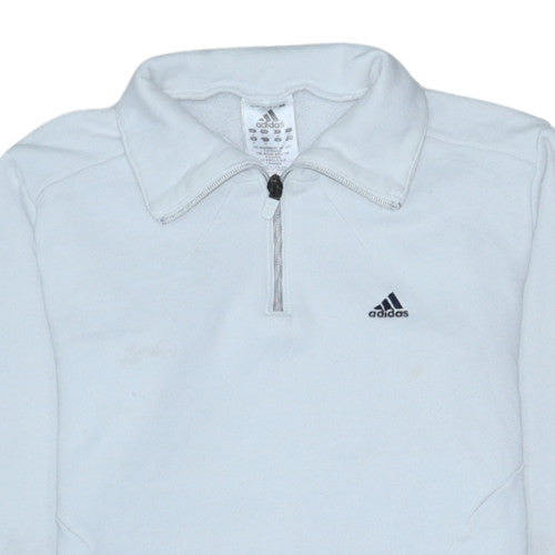 Additional view of Adidas Women White 1/2 Zip Pullover Sweatshirt, size 12