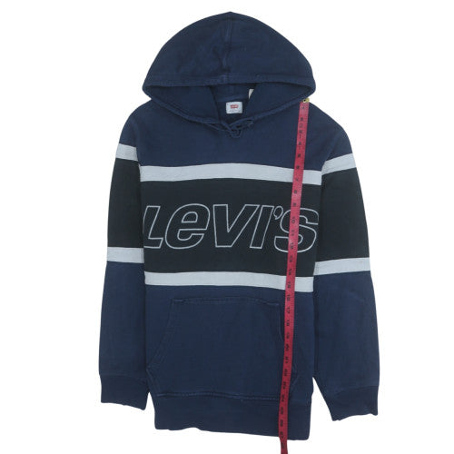 Levi's Men's Blue Pullover Hoodie M Hooded Graphic Logo Sweatshirt