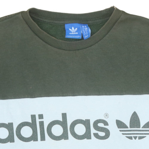 Additional view of adidas Men's Green Pullover Sweatshirt M Crew Neck Logo Sports
